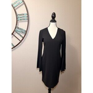 Classiques Entier Designer Dress Black Long Sleeve Lined Sheath Size 6 NWT $329